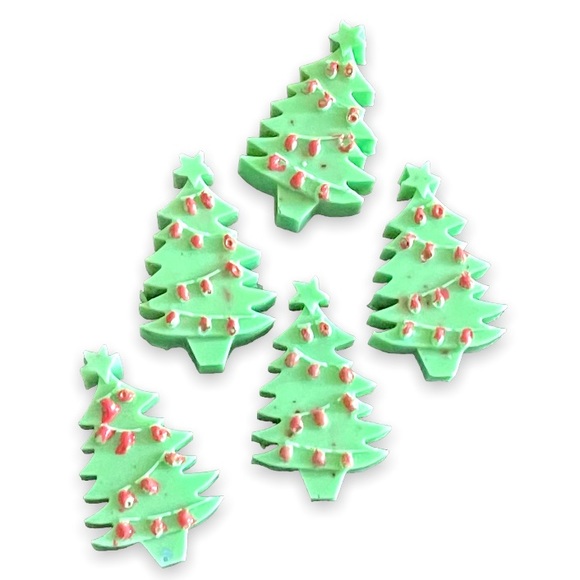 VintageBitchGifts Organic Cranberry Cookie Christmas Tree Mini Soaps 5 Pieces - Picture 7 of 9